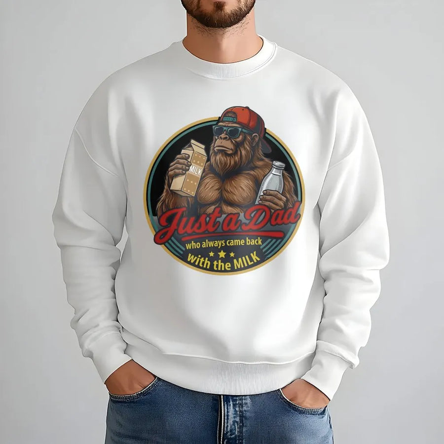 Funny Bigfoot Dad Sweatshirt | Retro Sasquatch Graphic Tee | Premium Cotton | Unique Father's Day Gift for Men