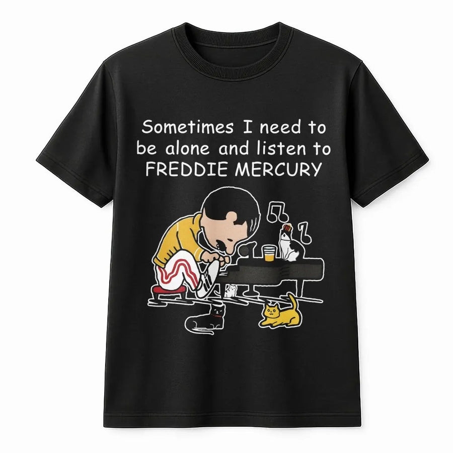 Fredddie Merrcury Piano With Cats T-Shirt, Queen At Wembley Rock Band 60s T-Shirt, Freddie Gifts For Her, We Will Rock You T-Shirt