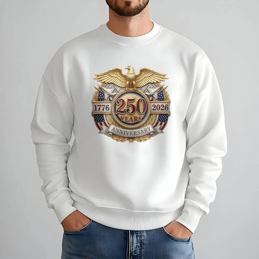 USA 250th Anniversary Sweatshirt | Commemorative 1776-2026 Eagle Crest | Premium Cotton Blend | Patriotic Collector's Gift for History Buffs
