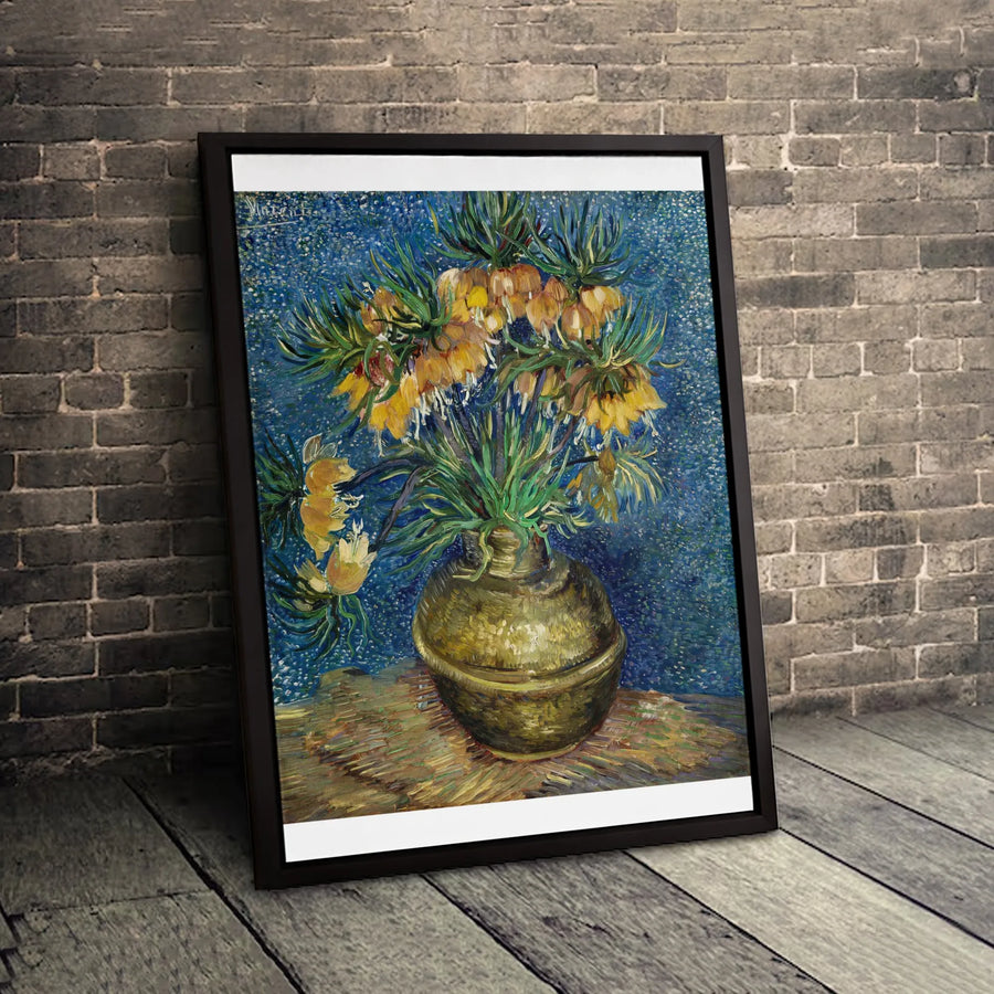 Van Gogh Imperial Fritillaries Canvas | Famous Still Life Oil Painting Art | Premium Gallery Wrapped 1.25" Profile | Art Lover Home Decor Gift