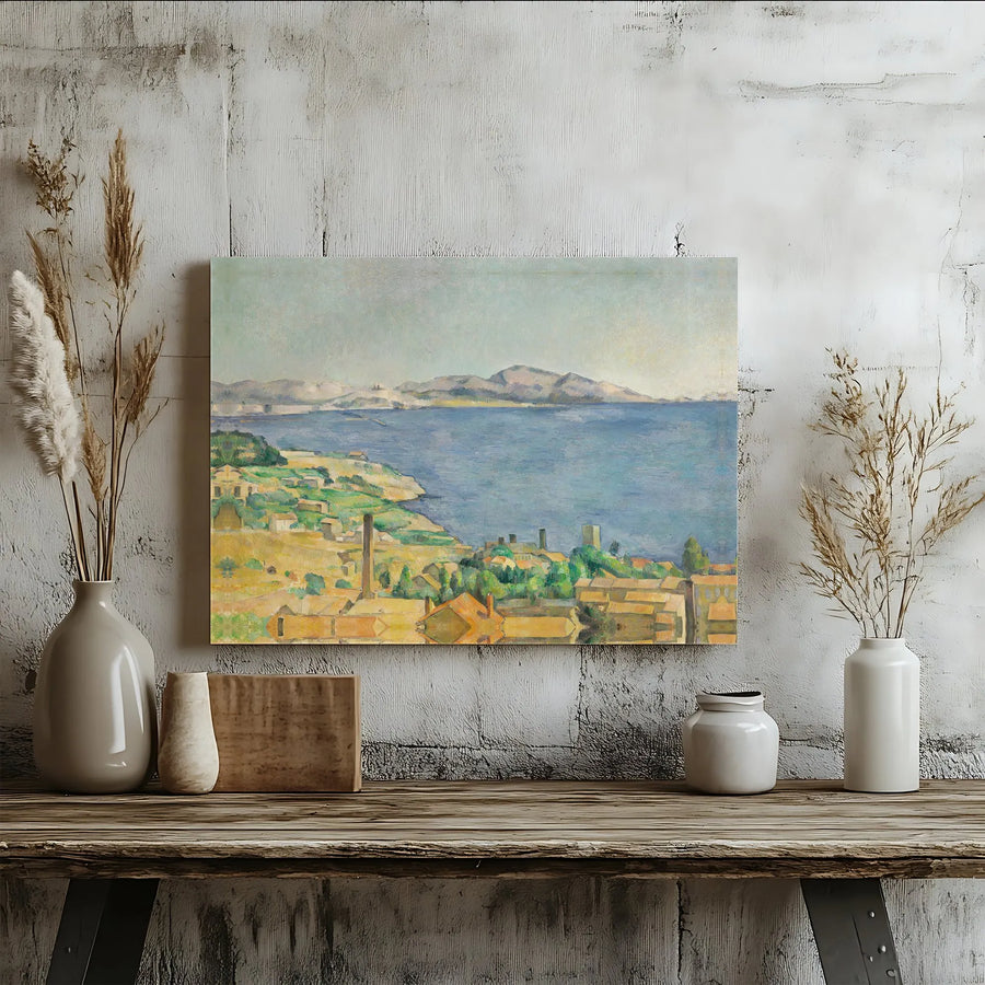 Paul Cézanne The Bay Of Marseille Canvas Print | L'Estaque Impressionist Landscape Art | 1.25 Inch Gallery Wrap | Museum Quality Home Decor