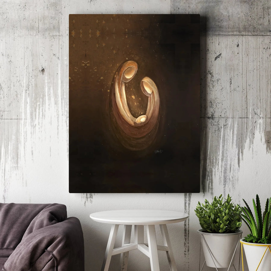 Holy Family Nativity Canvas Art | Abstract Religious Wall Decor | Premium Fade-Resistant Print | Catholic Christian Gift for Home