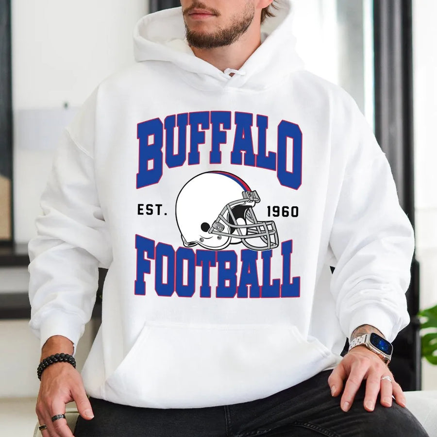 Buffalo Football Vintage Hoodie, Buffalo Bill Hoodie, Buffalo New York, Buffalo Bill Fan Gift, Sunday Football