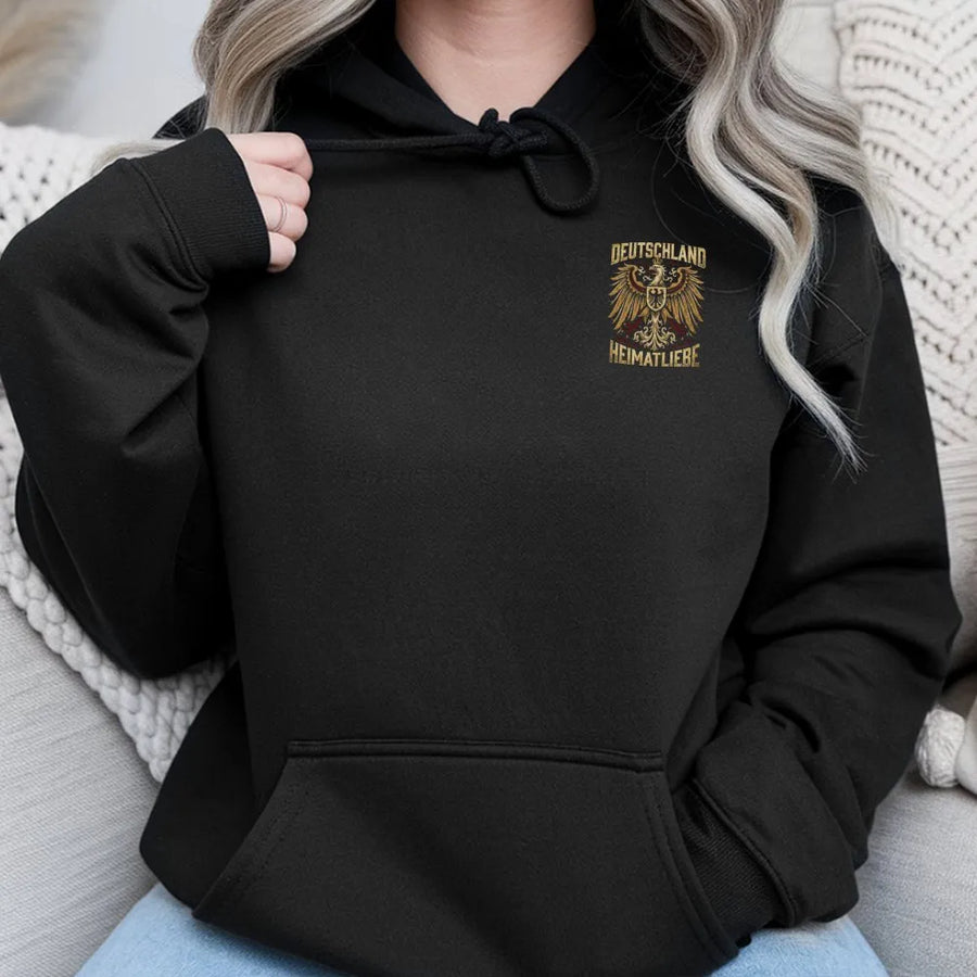 Deutschland Hoodie | German Eagle Heimatliebe Crest | Premium Cotton Blend | Unisex Patriotic Gift for Germans