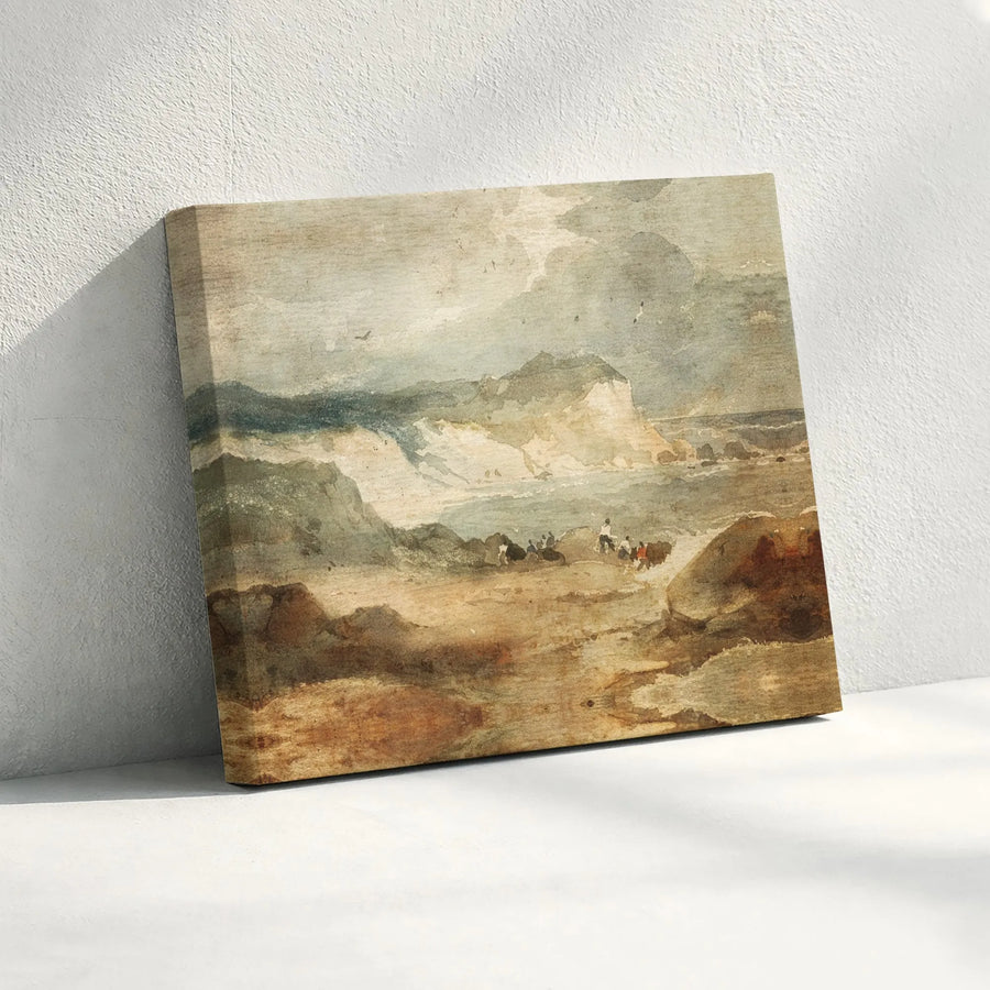 Vintage Seascape Canvas Art | Moody Coastal Painting Print | Premium 1.25" Stretched Canvas | Nautical Wall Decor Gift