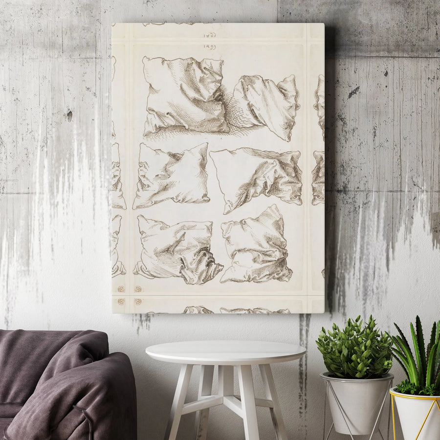 Albrecht Dürer Six Pillows Canvas Print | Renaissance Art Sketch Wall Decor | Premium Gallery Wrapped Artwork | Classic Museum Quality Gift