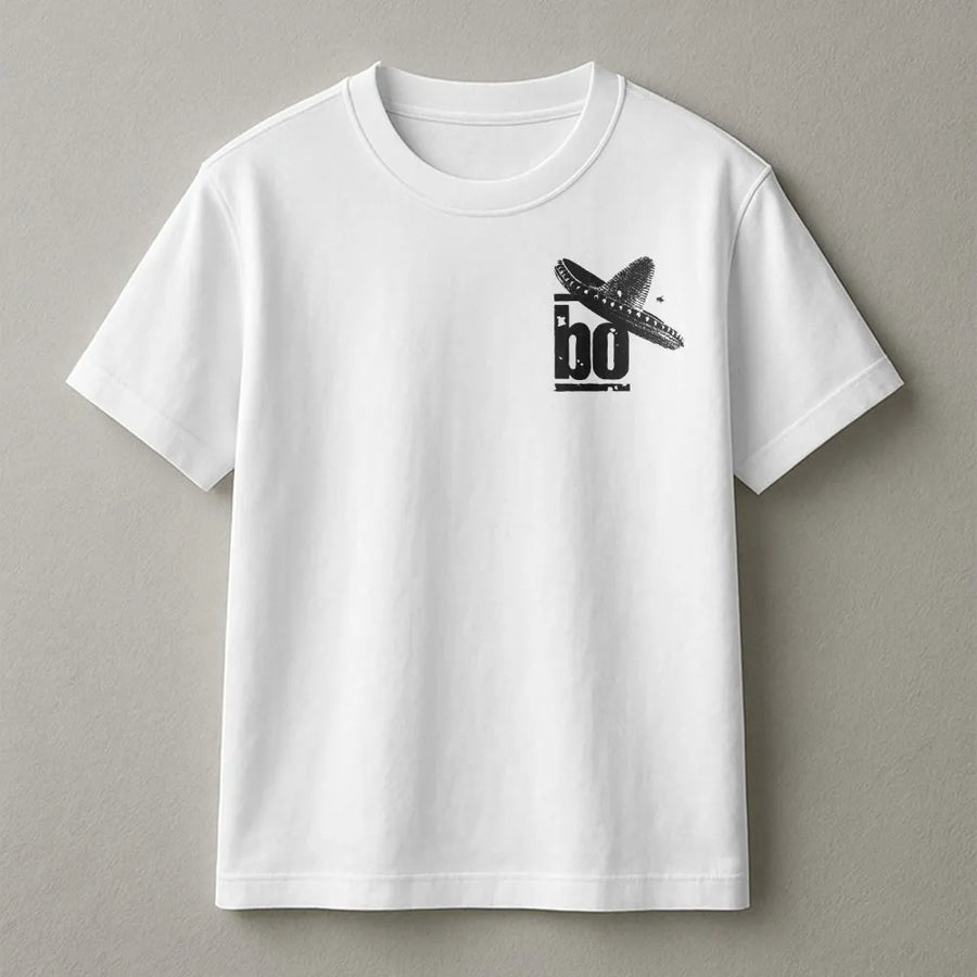 Sombrero T-Shirt | Vintage Distressed Graphic Chest Logo | Premium Cotton Blend Pullover | Unisex Cinco de Mayo Gift