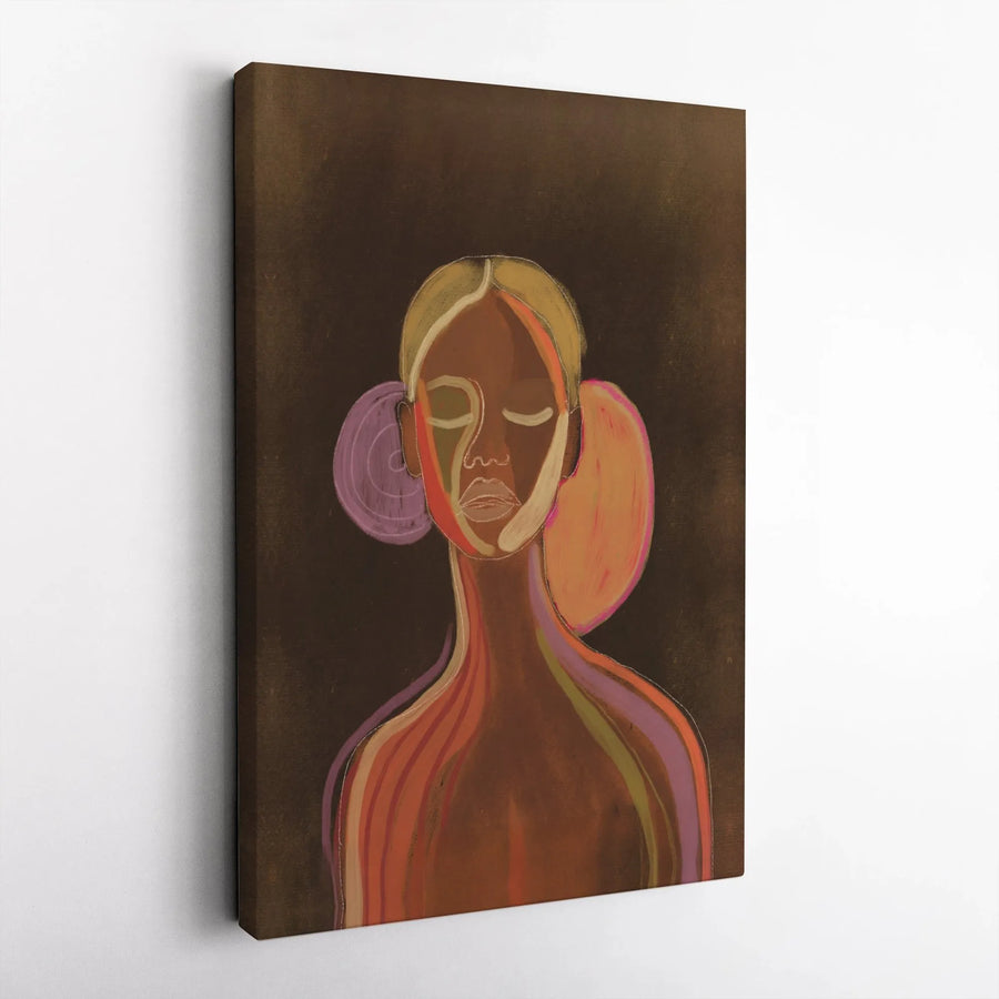 Abstract Woman Portrait Canvas | Modern Colorful Line Art | Premium Thick Gallery Wrap | Boho Wall Decor Gift for Her