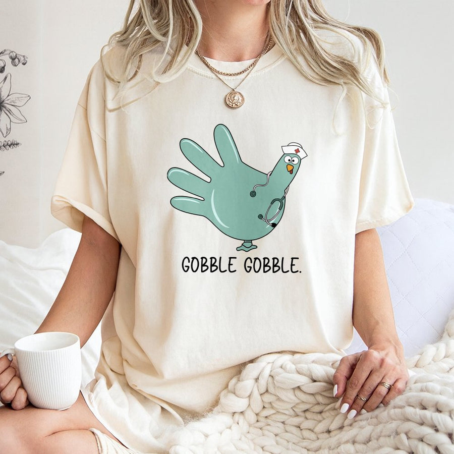 Nurse Thanksgiving T-Shirt | Funny Turkey With Stethoscope Graphic | Premium Soft Cotton Tee | Cute Fall Gift For Nurses And RNs