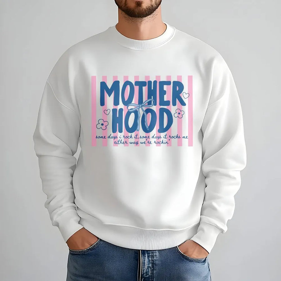 Retro Motherhood Sweatshirt | Trendy Cool Mom Club Graphic | Soft Cotton Blend Sweatshirt | Gift for New Mom