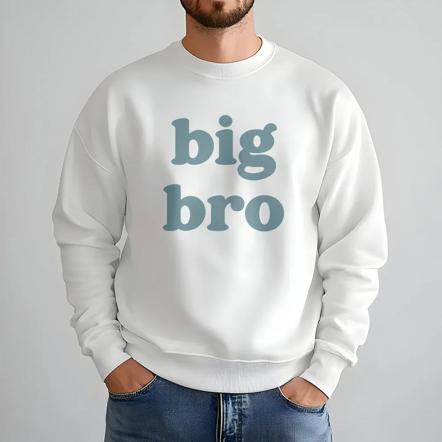 Promoted to Big Bro Sweatshirt | Vintage Retro Font Design | Premium Soft Cotton Tee | Funny Pregnancy Announcement Gift for Brother, Family Matching