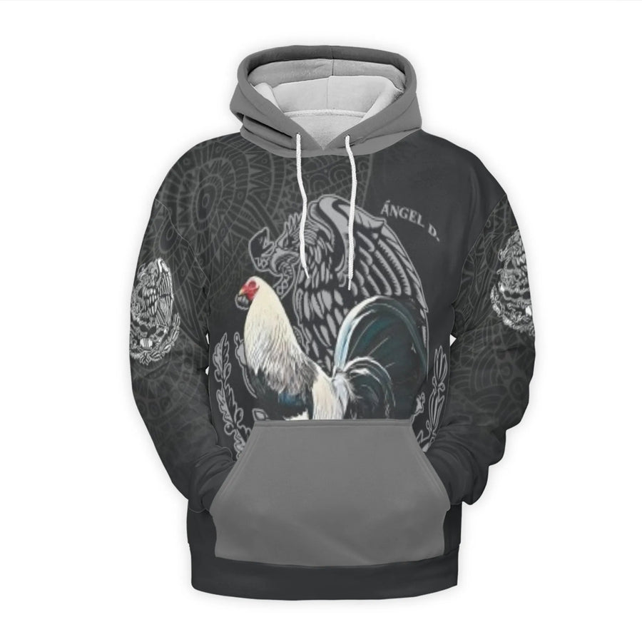 Mexican Rooster Hoodie | Eagle Tribal 3D Graphic Print | Premium Soft Fleece Lining | Cultural Streetwear Gift for Men and Women