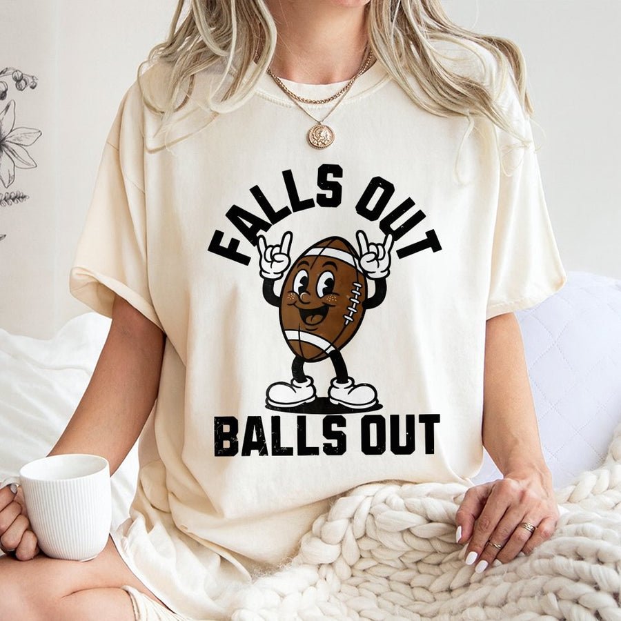 Football T-Shirt | Retro Cartoon Ball Graphic | 100% Cotton Premium Tee | Funny Fall Game Day Gift for Football Fans