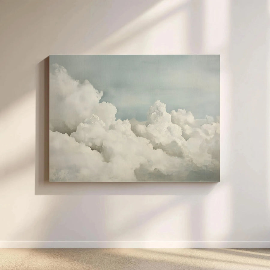 Cloud Landscape Canvas Wall Art | Vintage Style Sky Print | 1.25 Inch Gallery Wrap | Modern Home Office Decor Gift