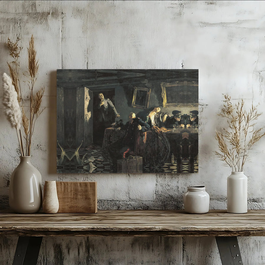 Mikhail Khmelko The Last Day Of The Reich Chancellery Painting | Historical War Art Print | Gallery-Wrapped Premium Canvas | Military History Decor