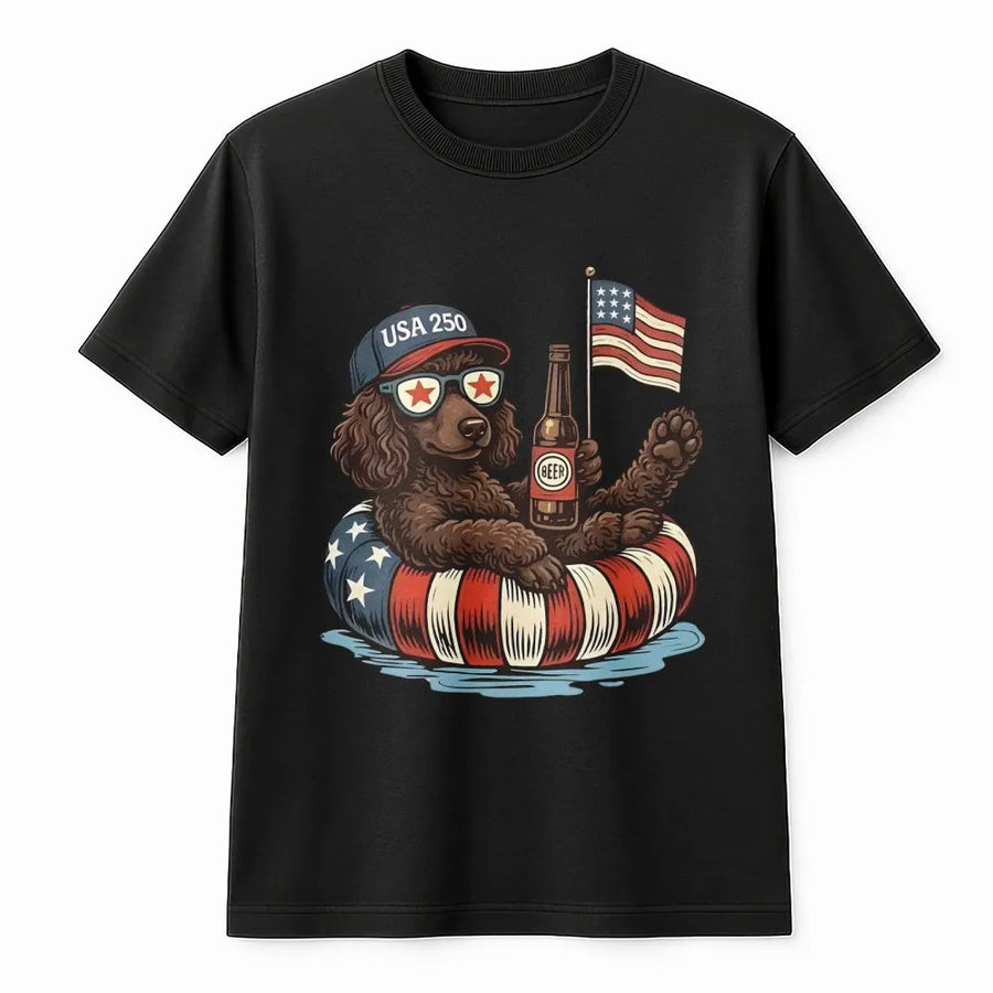 Patriotic Dog T-Shirt | Funny Beer Dog & Flag Graphic | Soft Cotton Unisex Tee | 4th of July Independence Day Gift for Dog Lovers