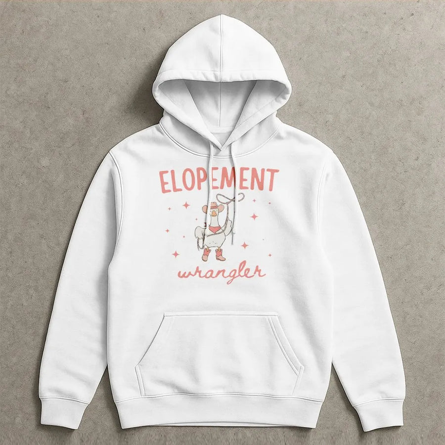Elopement Wrangler Hoodie | Funny ABA Pun Cowboy Goose Sweatshirt | Premium Cotton-Blend | Gift for Behavior Analyst, BCBA, RBT