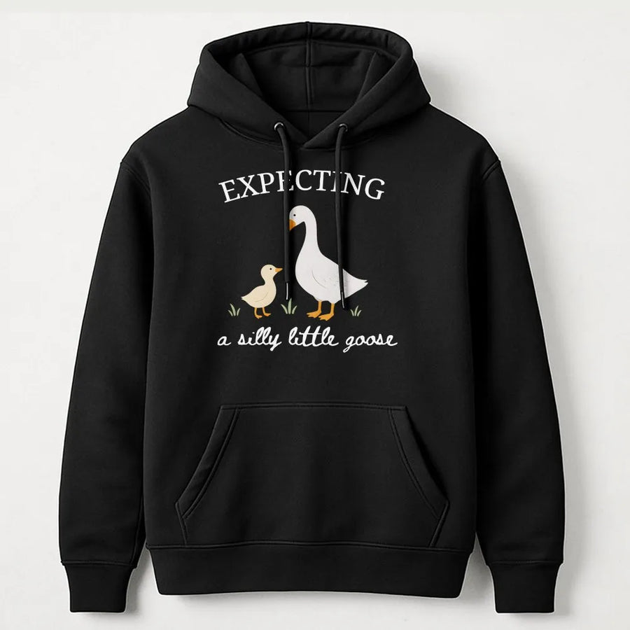 Silly Little Goose Pregnancy Hoodie | Cute Goose Graphic | Soft Cotton Blend | Gift For Mom To Be & Baby Announcement