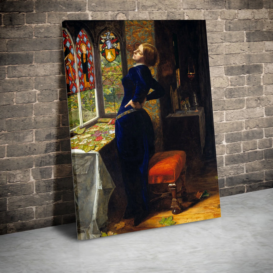 Mariana by Millais Vertical Canvas | Pre-Raphaelite Brotherhood Wall Art | Premium 1.25" Thick Gallery Print | Collector's Gift for Classic Art Lover