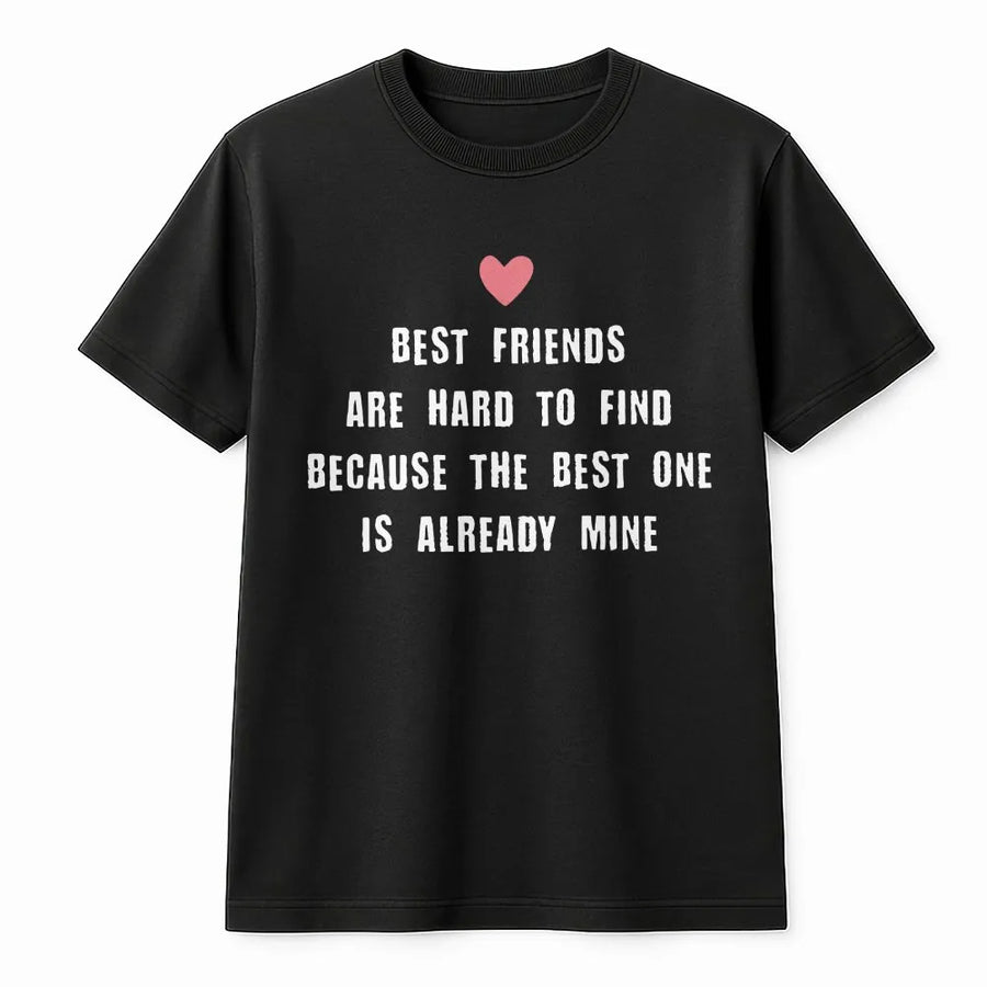 Best Friends T-Shirt | Heart Graphic Friendship Quote | Premium 100% Cotton Tee | Gift for Best Friend, Matching BFF Shirt for Adults