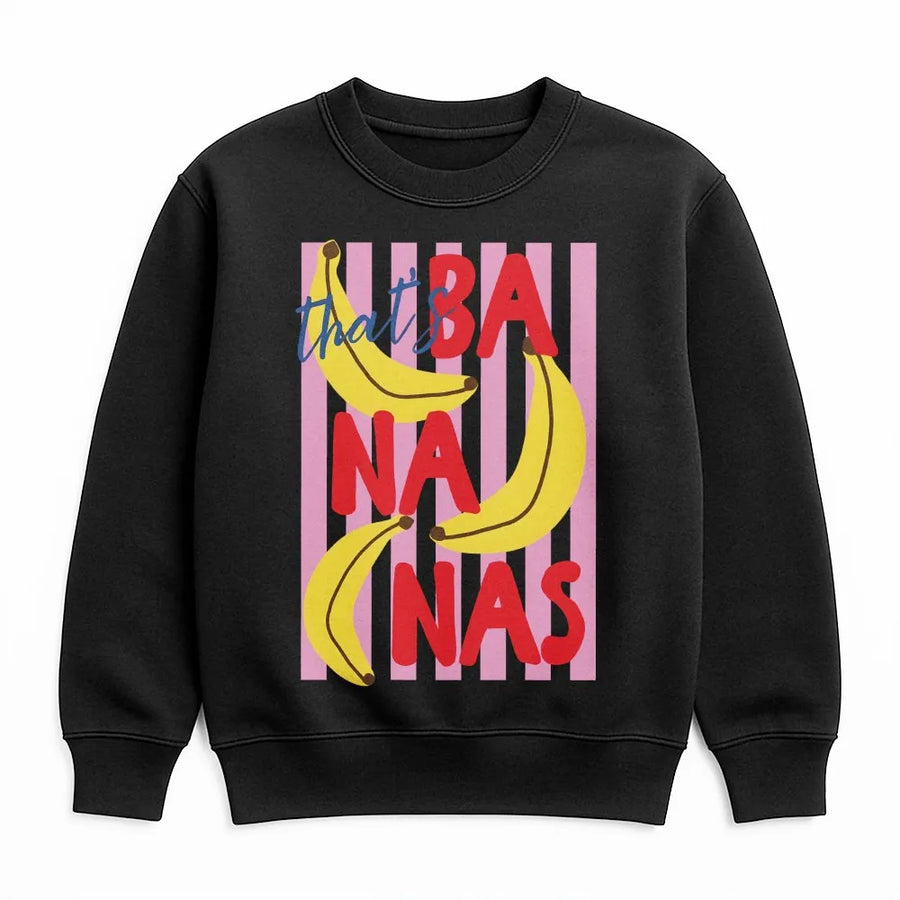 Thats Bananas Sweatshirt | Funny Retro Fruit Pun Graphic | Cozy Cotton Blend Pullover | Trendy Summer Aesthetic Gift for Women