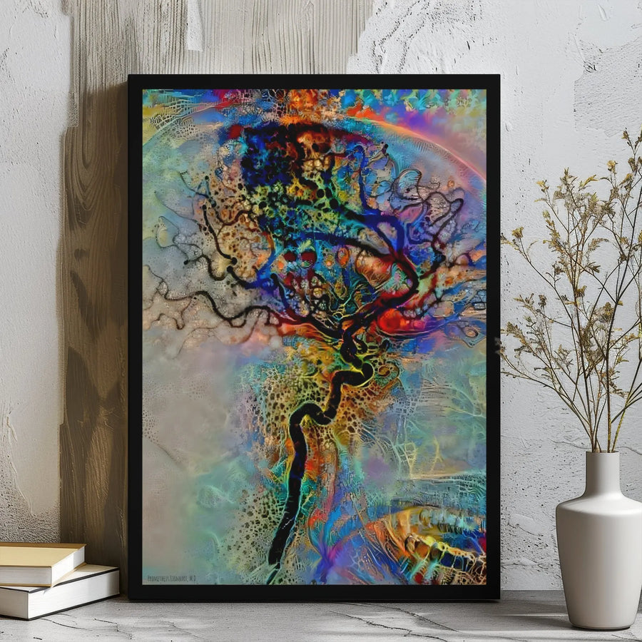 Abstract Tree Of Life Canvas | Colorful Modern Wall Art Print | Premium 1.25-Inch Gallery Wrap | Unique Home Office Decor Gift