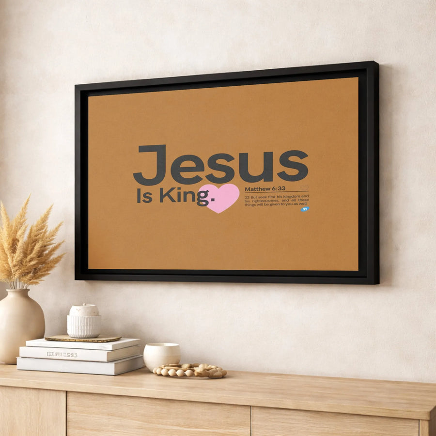 Jesus Is King Canvas Wall Art | Matthew 6:33 Bible Verse Print | Premium Gallery-Wrapped Decor | Christian Home Decor Gift