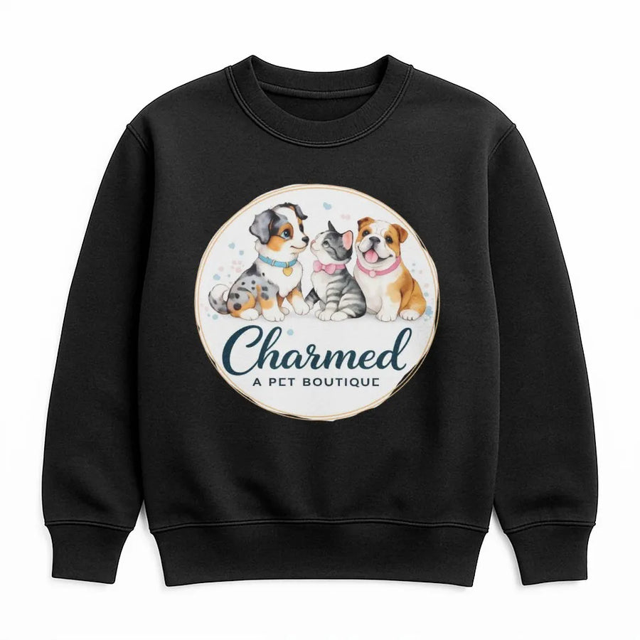 Cute Pet Boutique Sweatshirt | Cartoon Dog and Cat Illustration | Premium Cotton Blend | Gift for Animal Lovers and Pet Owners