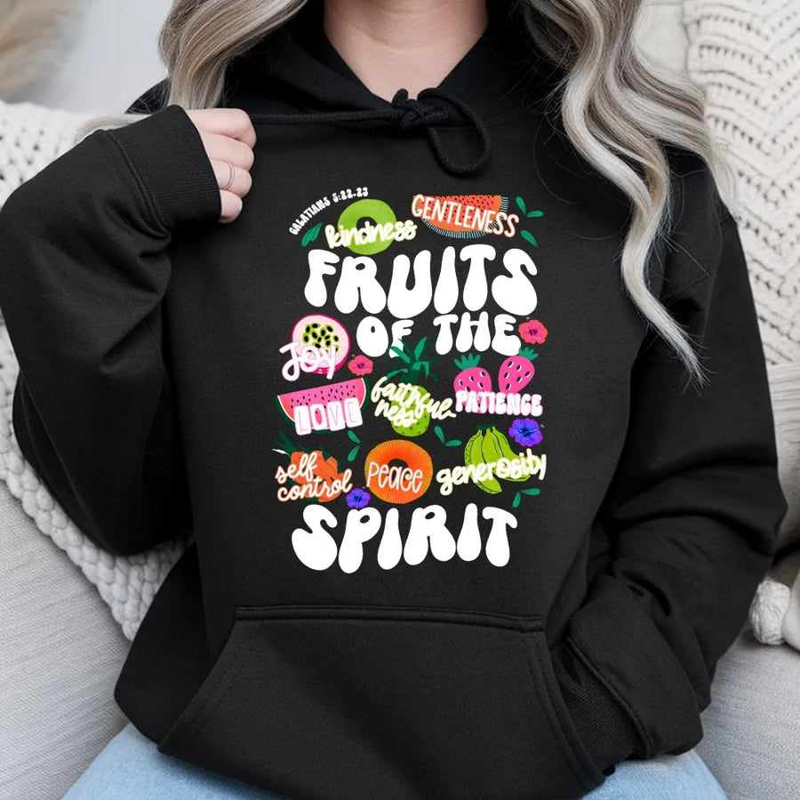 Fruit Of The Spirit Hoodie | Retro Christian Bible Verse Graphic | Premium Cotton Blend | Faith-Based Gift For Believers