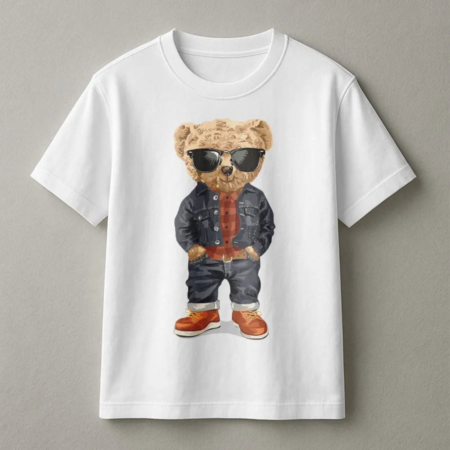 Cool Teddy Bear Graphic T-Shirt | Streetwear Urban Style Art | 100% Cotton Premium Tee | Trendy Gift for Men and Women