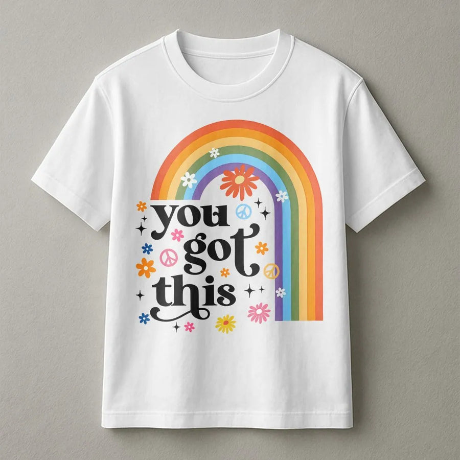 Teacher Test Day T-Shirt | Retro Rainbow You Got This Design | Soft Cotton Blend | Testing Season Teacher Gift