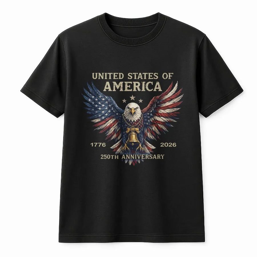 America 250th Anniversary T-Shirt | Patriotic Eagle Flag Graphic | Premium Cotton Tee | 4th of July Independence Day Gift
