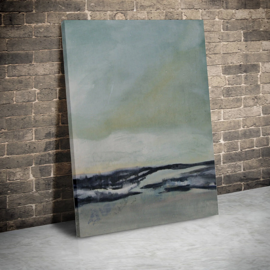Abstract Landscape Vertical Canvas | Muted Watercolor Coastal Art Print | Premium Gallery Wrap Wall Decor | Modern Home & Office Gift