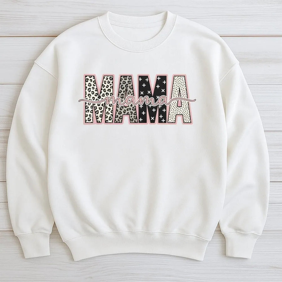 Grandma Mama Sweatshirt | Leopard Print Graphic Sweatshirt | Premium Cotton-Blend Pullover | Mothers Day Gift for Grandmother