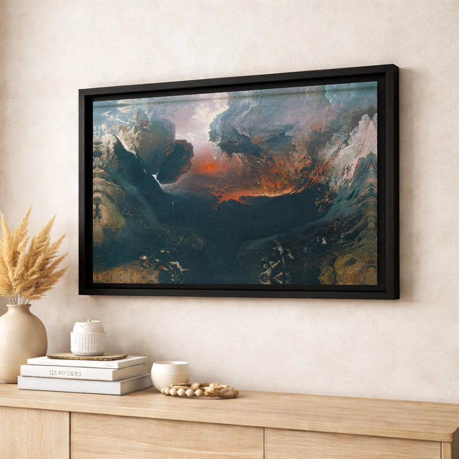 The Great Day Of His Wrath Canvas Print | John Martin Romanticism Wall Art | 1.25 Inch Gallery Wrap | Premium Museum Quality Gift for Art Lovers