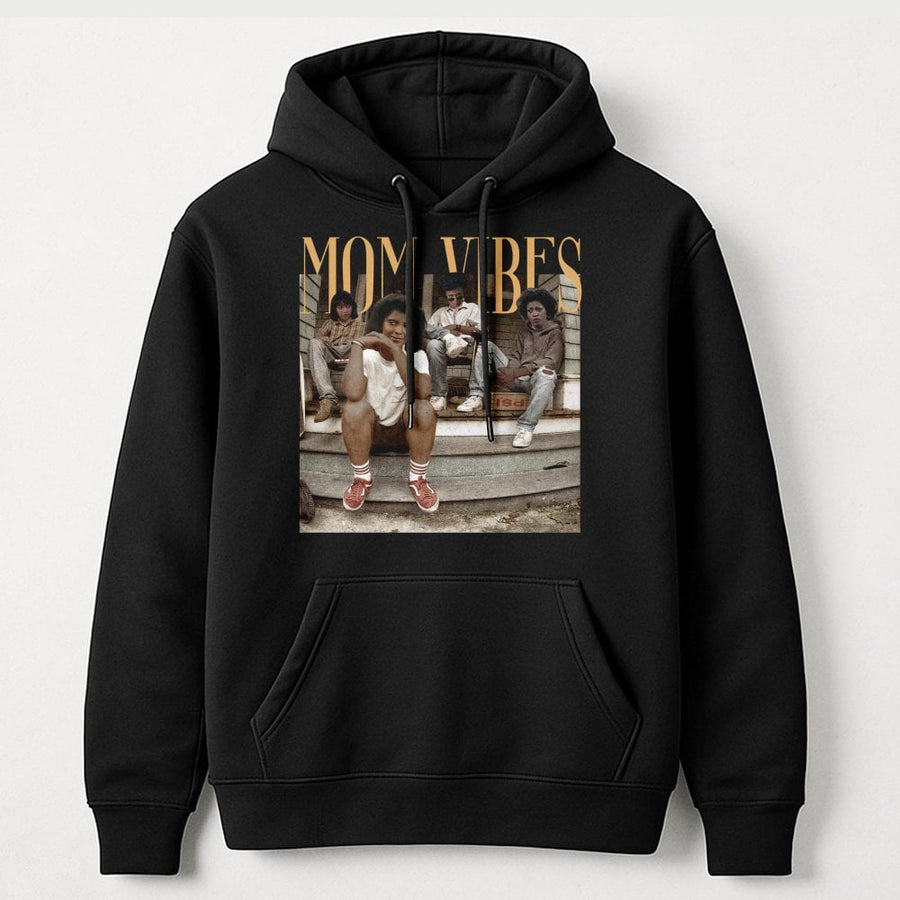 Mom Vibes Hoodie | Retro 90s Sitcom Aesthetic Graphic | Premium Cotton Blend Pullover | Cool Mom Birthday Gift Ideas