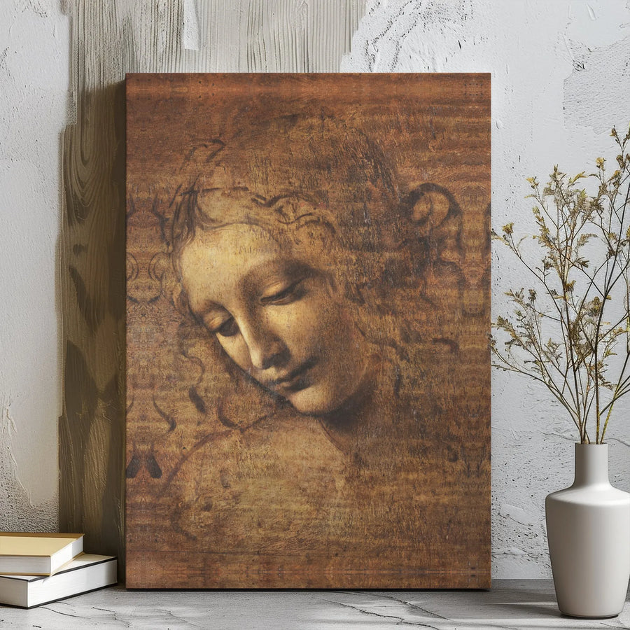 Leonardo da Vinci La Scapigliata Canvas Print | Head of a Woman Classic Fine Art | Premium Gallery Wrapped Wall Decor | Renaissance Gift for Home Office