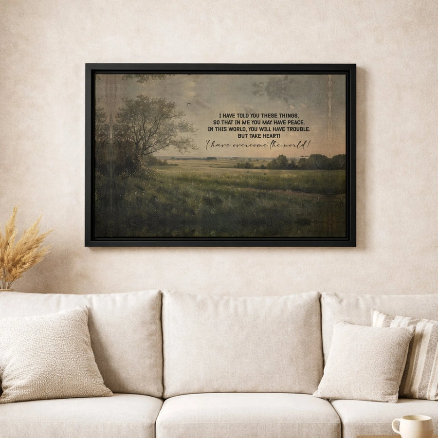 John 16:33 Bible Verse Canvas Art | Landscape Christian Wall Decor | Premium Fade-Resistant Print | Spiritual Gift for Home or Office