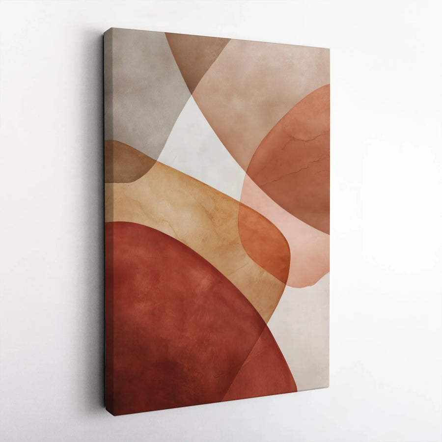 Abstract Terracotta Wall Art | Modern Geometric Canvas Print | Premium Fade-Resistant Gallery Wrap | Earth Tone Decor for Living Room or Bedroom