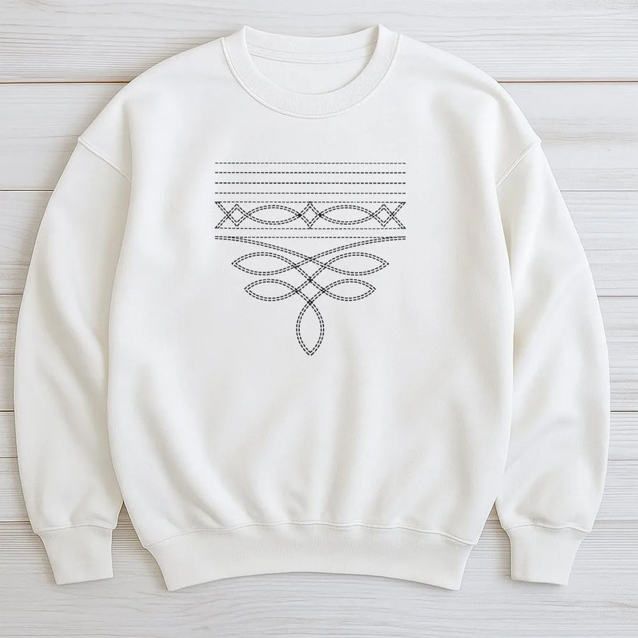 Western Boot Stitch Sweatshirt | Minimalist Cowgirl Graphic Crewneck | Soft Cozy Pullover | Country Concert Gift for Her