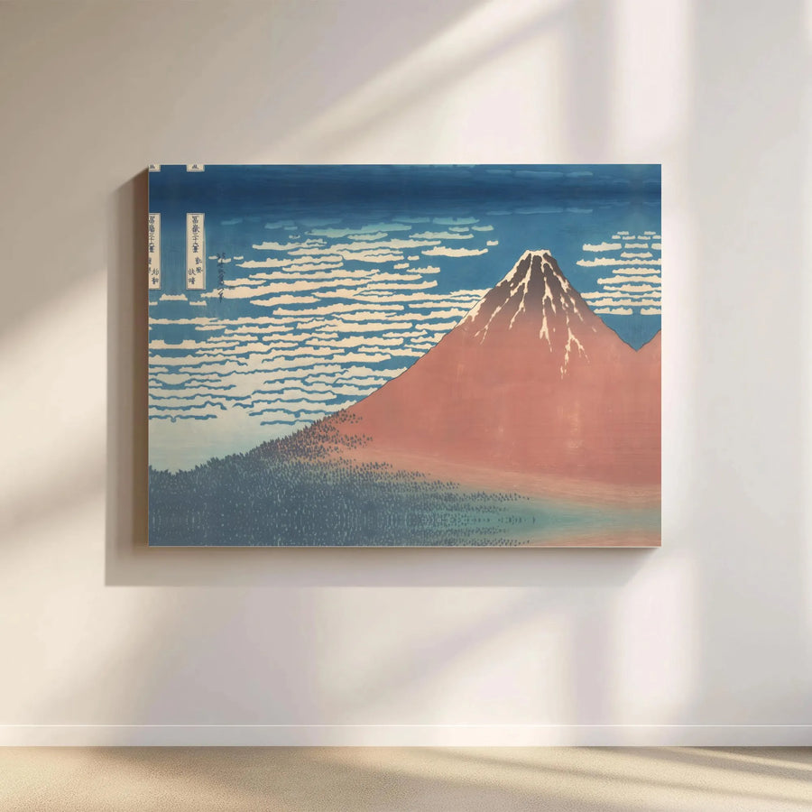 Hokusai Red Fuji Canvas Wall Art | Vintage Japanese Ukiyo-e Print | Gallery Wrapped Premium Canvas | Collector's Gift for Asian Home Decor