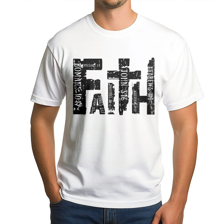 Faith Bible Verse T-Shirt | Scripture Typography Graphic Tee | Premium Cotton Christian Apparel | Religious Gift for Men and Women