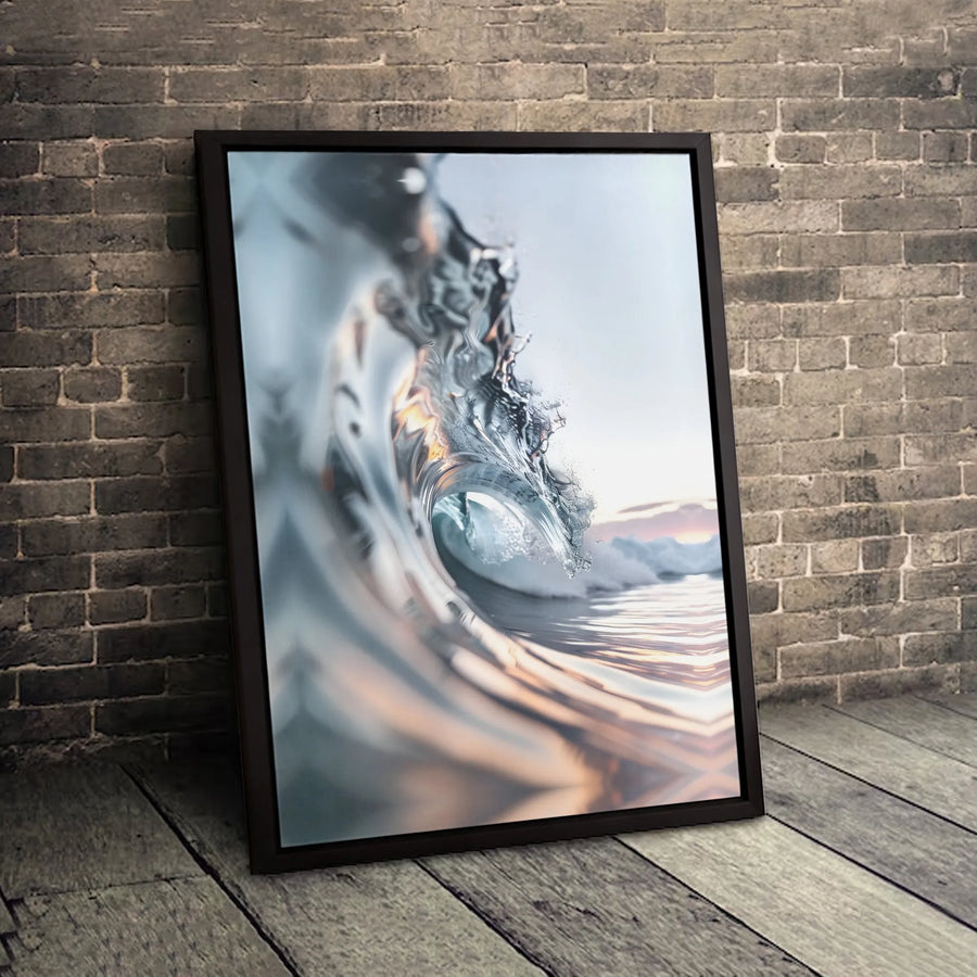 Ocean Wave Canvas Wall Art | Artistic Curling Surf Print | Premium Fade-Resistant Gallery Wrap | Coastal Decor for Living Room Office