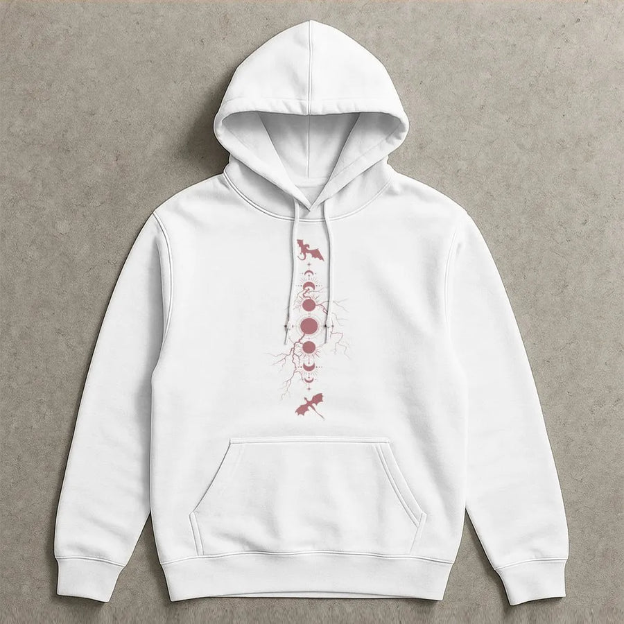 Celestial Dragon Hoodie | Mystical Moon Phase Graphic Sweatshirt | Premium Soft Blend | Witchy Fantasy Reader Gift