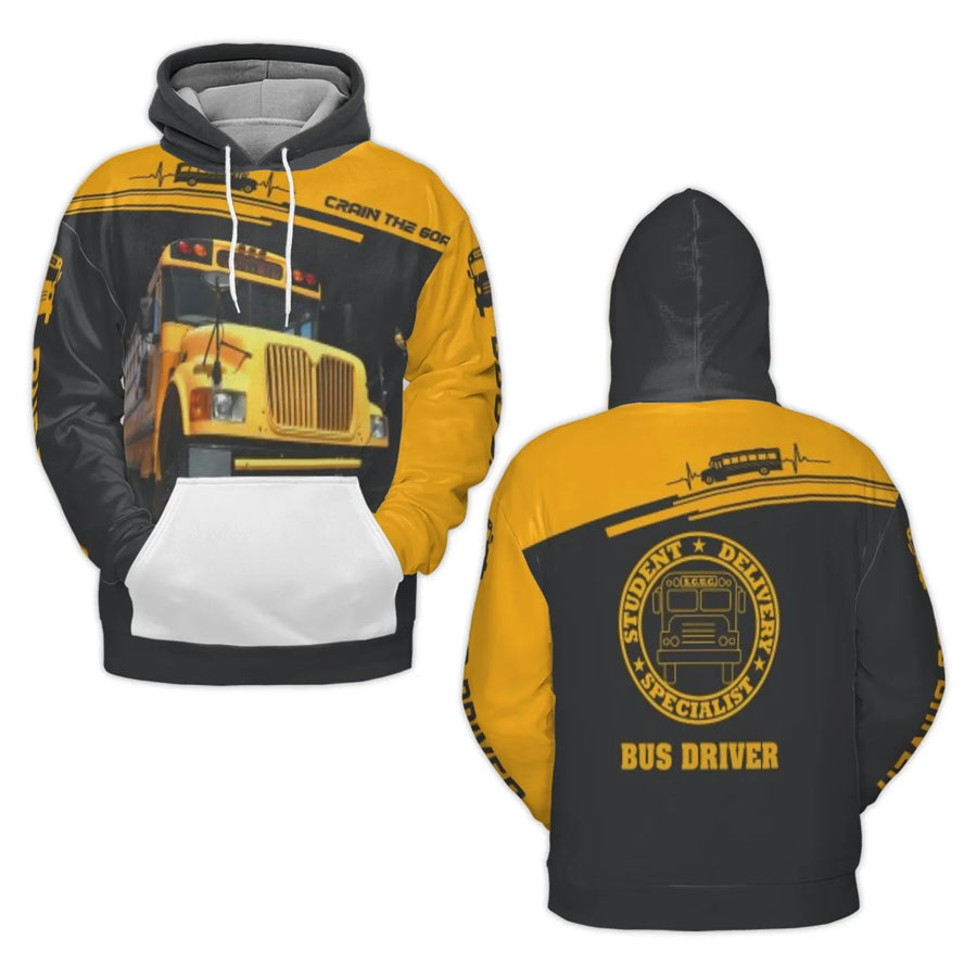 School Bus Driver Hoodie | Student Delivery Specialist 3D Print | Premium Polyester Fleece | Gift for Bus Driver Appreciation