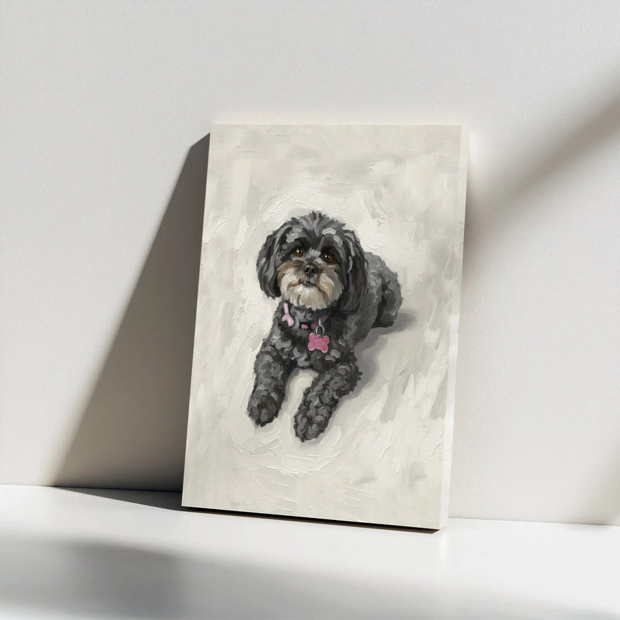 Havanese Shih Tzu Canvas Print | Painterly Dog Portrait Wall Art | Premium Gallery Wrap Canvas | Collector's Gift for Dog Mom