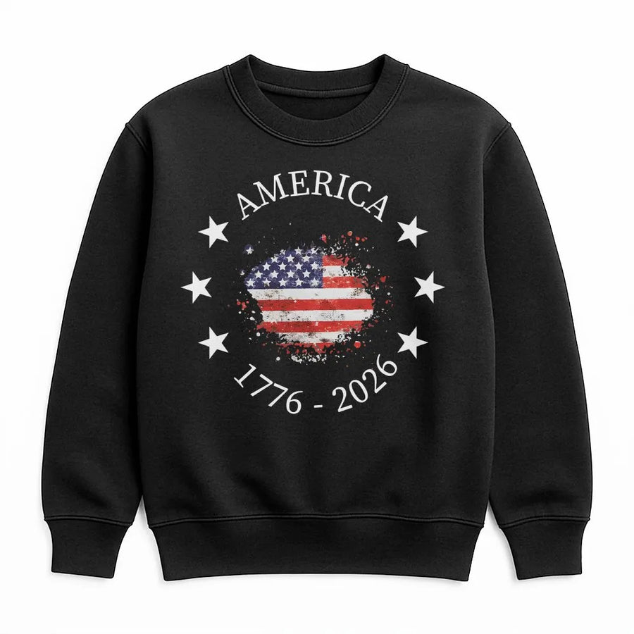 America 250th Anniversary Sweatshirt | Vintage 1776-2026 USA Flag | Soft Cotton Blend | Collector's Patriotic 4th of July Gift