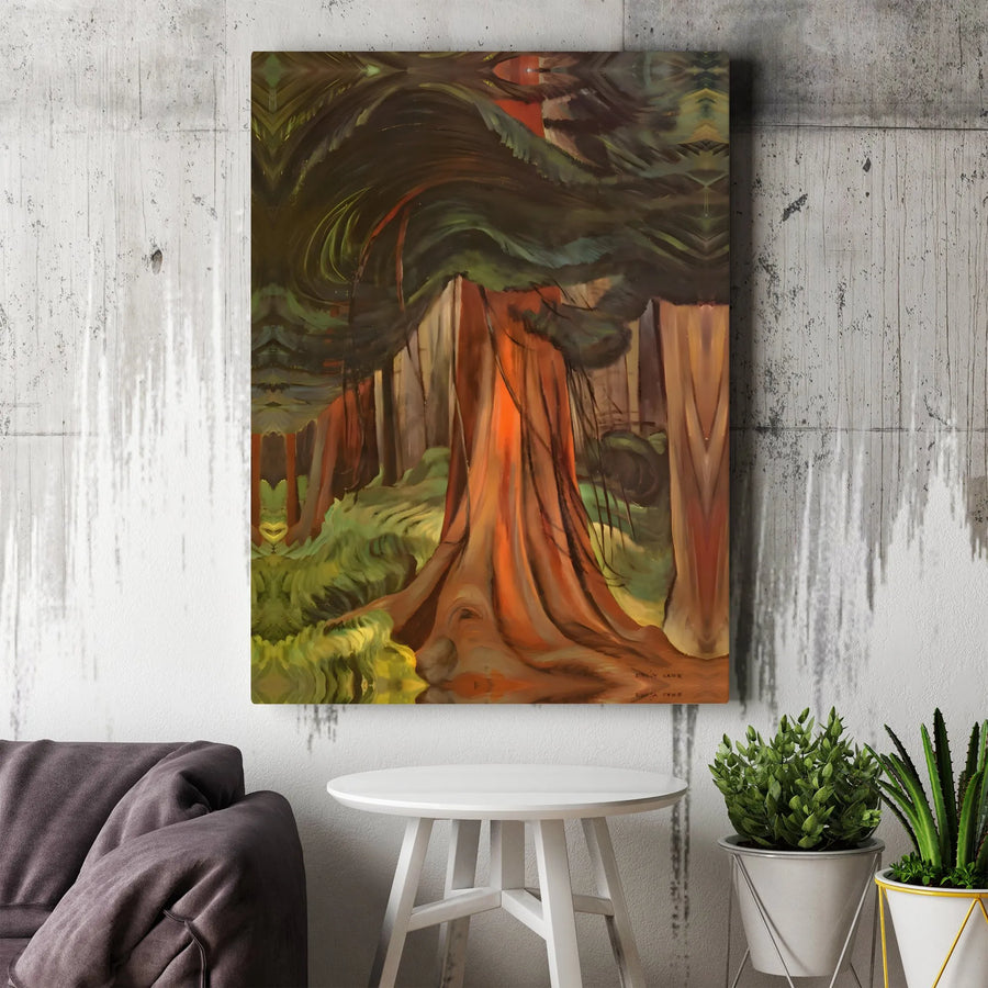 Emily Carr Red Cedar Forest Canvas Print | Impressionist Nature Wall Art | Gallery Quality 1.25 Inch Frame | Canadian Landscape Home Decor