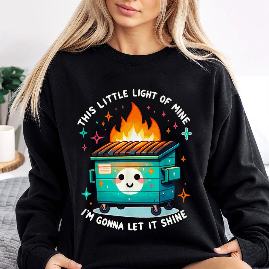 Dumpster Fire Sweatshirt | Funny Kawaii Meme Graphic Tee | Premium Cotton Blend | Sarcastic Humor Gift for Friends & Coworkers