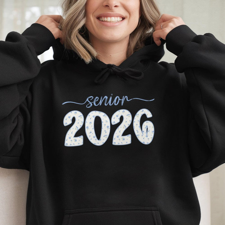 Senior 2026 Hoodie | Floral Graduation Class Of 2026 Gift | Cotton Blend Comfort | Retro Aesthetic High School Senior Gift For Students
